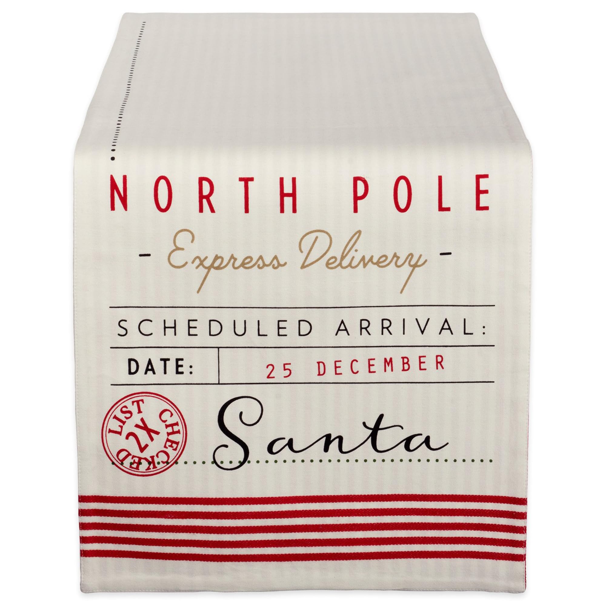 DII SANTAS WORKSHOP TABLE RUNNER 14x108, Cotton