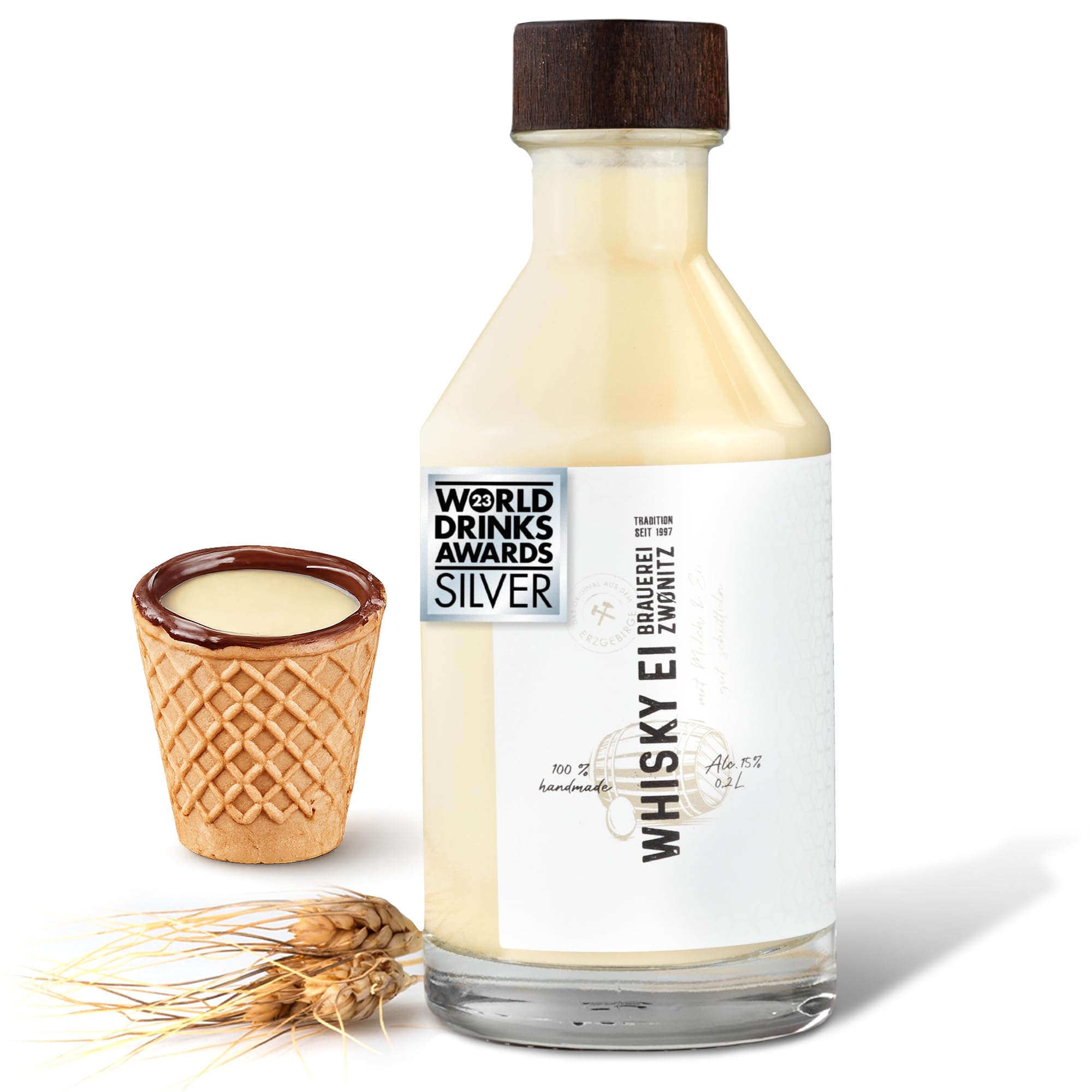 Brauerei Zwönitz Whisky Eierlikör aus dem Erzgebirge 0,2 Liter - Eierlikör Geschenk - Osterschnaps aus Sachsen mit original Zwönitzer Whisky - Cremiger Oster Likör - Ostergeschenke Eierlikör