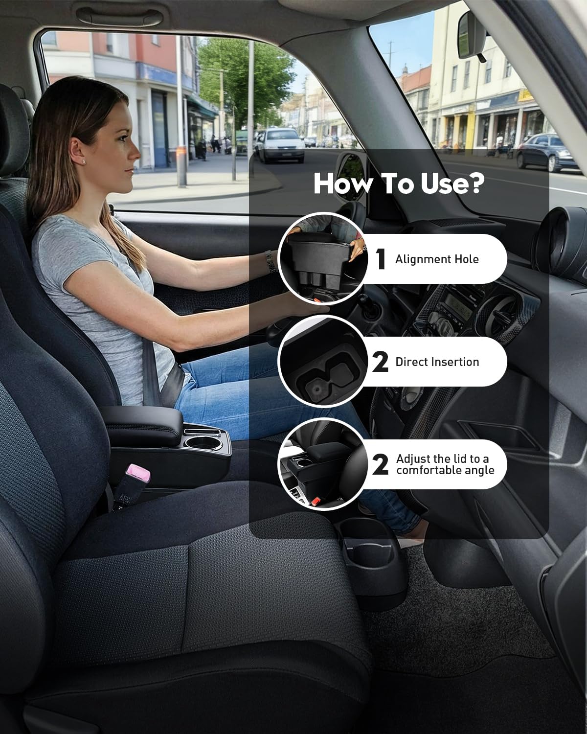 Autorder Car Armrest Box for Toyota Scion xB 2004-2006 Accessories Double-Layer Storage Space with Cup Holder&Phone Holder Center Console Storage Box