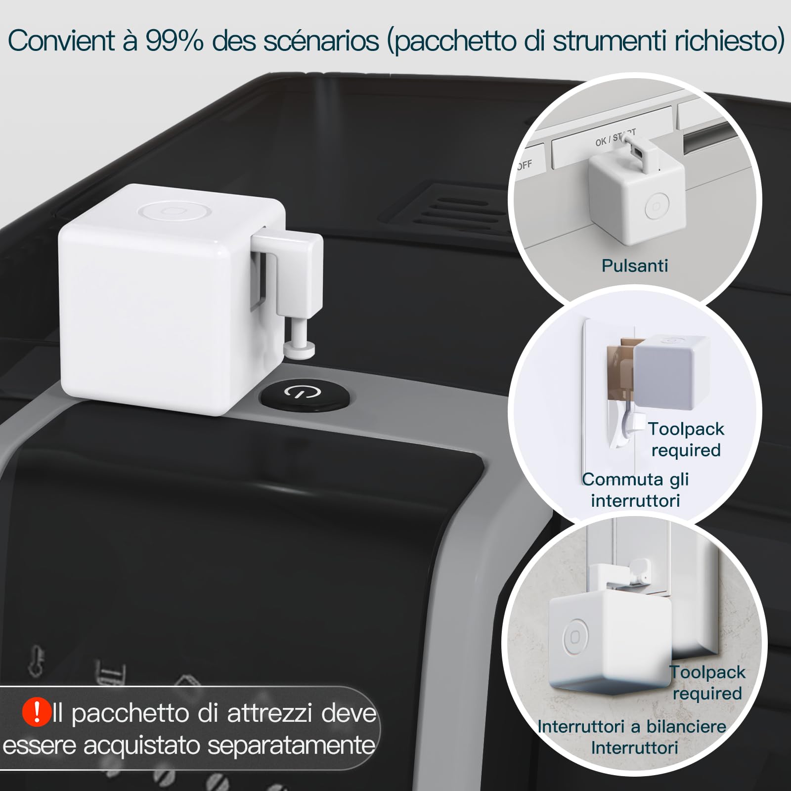 MOES Fingerbot Plus Smart Switch Toggle, Pulsante intelligente Pusher con controllo touch,Compatibile con Smart Life/Tuya APP，per Alexa/Google Home e Timer Controllo，MOES BLE HUB richiesto