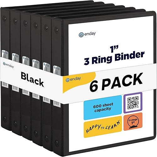 Vista 56 de Carpeta de 3 anillos de 1 pulgada, cubierta transparente de 1 pulgada con 2 bolsillos interiores, carpetas de anillos redondos de colores, en gris