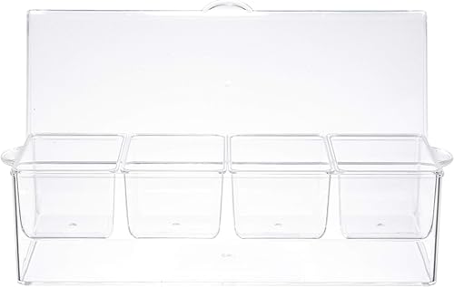 Miniatura 6 de Tablecraft 10008 Dispensador de condimentos, cuatro insertos de 1.5 pintas, transparente