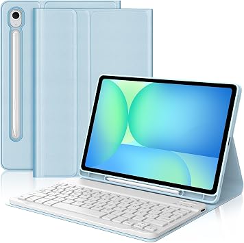 Keyboard Case for Samsung Galaxy Tab S10 Lite/ S10 FE/ S9 FE 5G 10.9 Inch/S9 11 Inch, Magnetic Detachable Wireless Tablet Keyboard, Precise Cutouts Folio Cover Case with S Pen Holder, Adjustable Angle