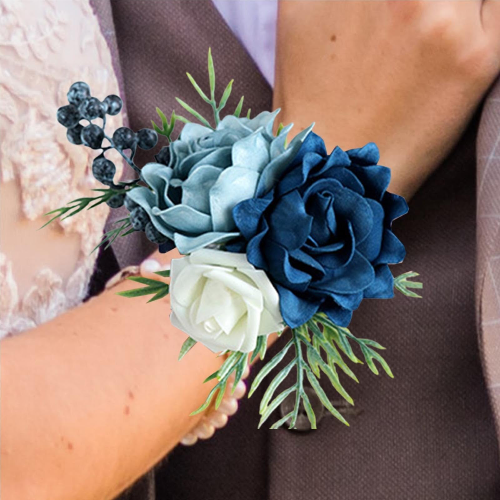 6 Corpetti da Polso Sposa con Fiori a Mano for la Cena di Ballo Addio al Nubilato