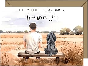Personalised Black Cocker Spaniel Father's Day Card - From The Dog Add Any Name - Doggy Dad Daddy Grandad Greeting Cards