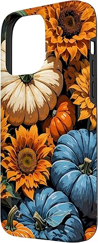 Miniatura 74 de Funda para iPhone 13 Pro Max Bonito arte de calabazas, girasoles y hojas de otoño