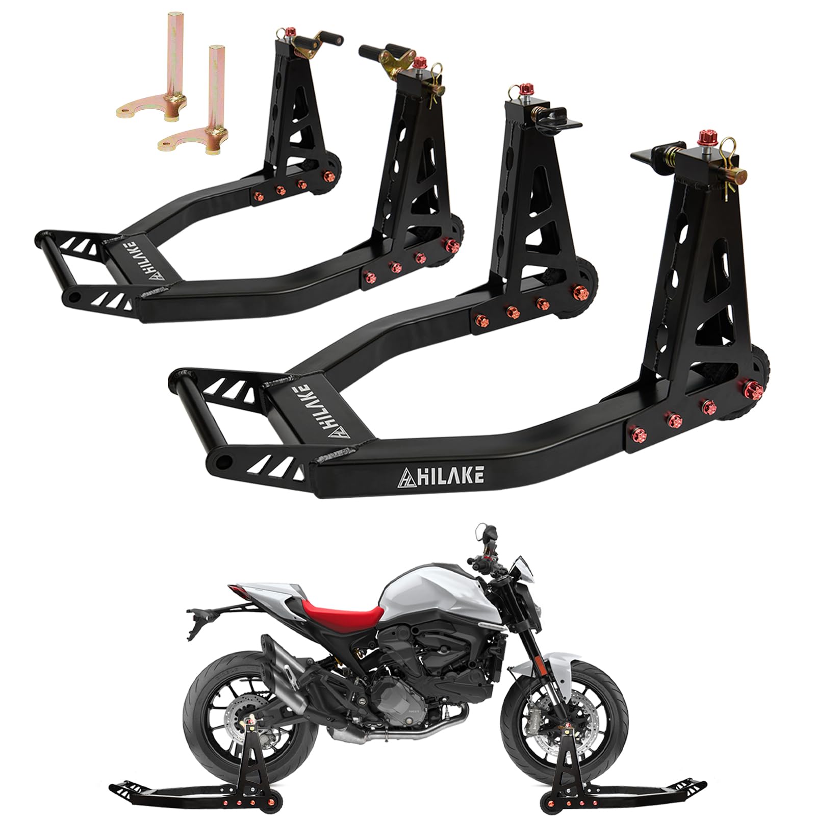 Amazon.com: HILAKE Aluminum Motorcycle Stands Front and Rear