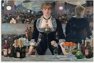 Edvard Munch Famous Paint (A Bar at The Folies-Bergere) Print Poster Art Print Wall Photo Paint Hanging Picture Family Bedroom Decor Gift 08x12inch(20x30cm)