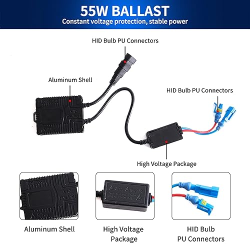 Miniatura 7 de VLAND - Faros delanteros de proyector LED y bombillas de xenón D2H compatibles con Toyota Corolla 2011 2012 2013, con señal de giro ámbar, solo apto