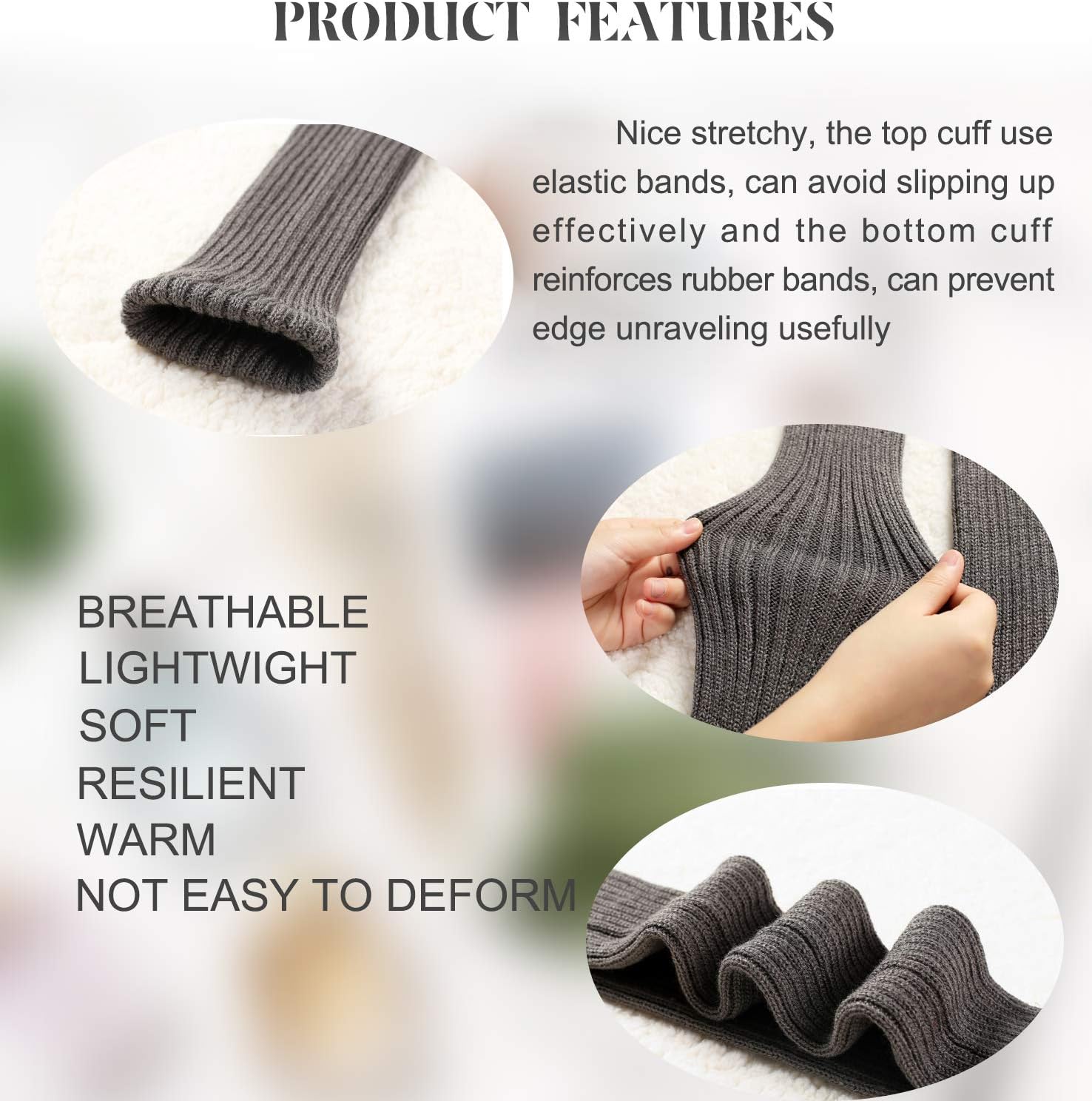 Thigh Highs Leg Warmers for Women Over Knee High Leg Warmer Crochet Long Socks ((1p) Extra long-black)