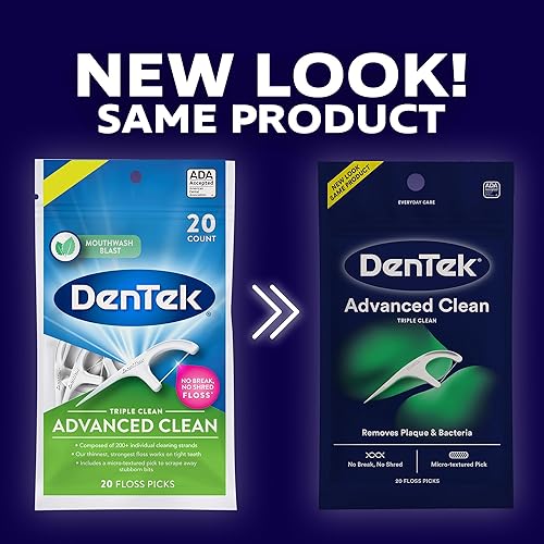 Miniatura 18 de DenTek Triple Clean Advanced Clean - Púas de hilo dental, sin roturas y sin triturar, 150 unidades (el embalaje puede variar)
