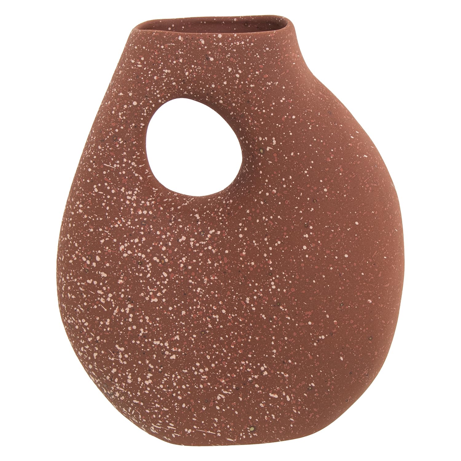JARRÓN CERÁMICA ABSTRACTO 24CMTERRACOTA MOTEADA_25X12X30CM