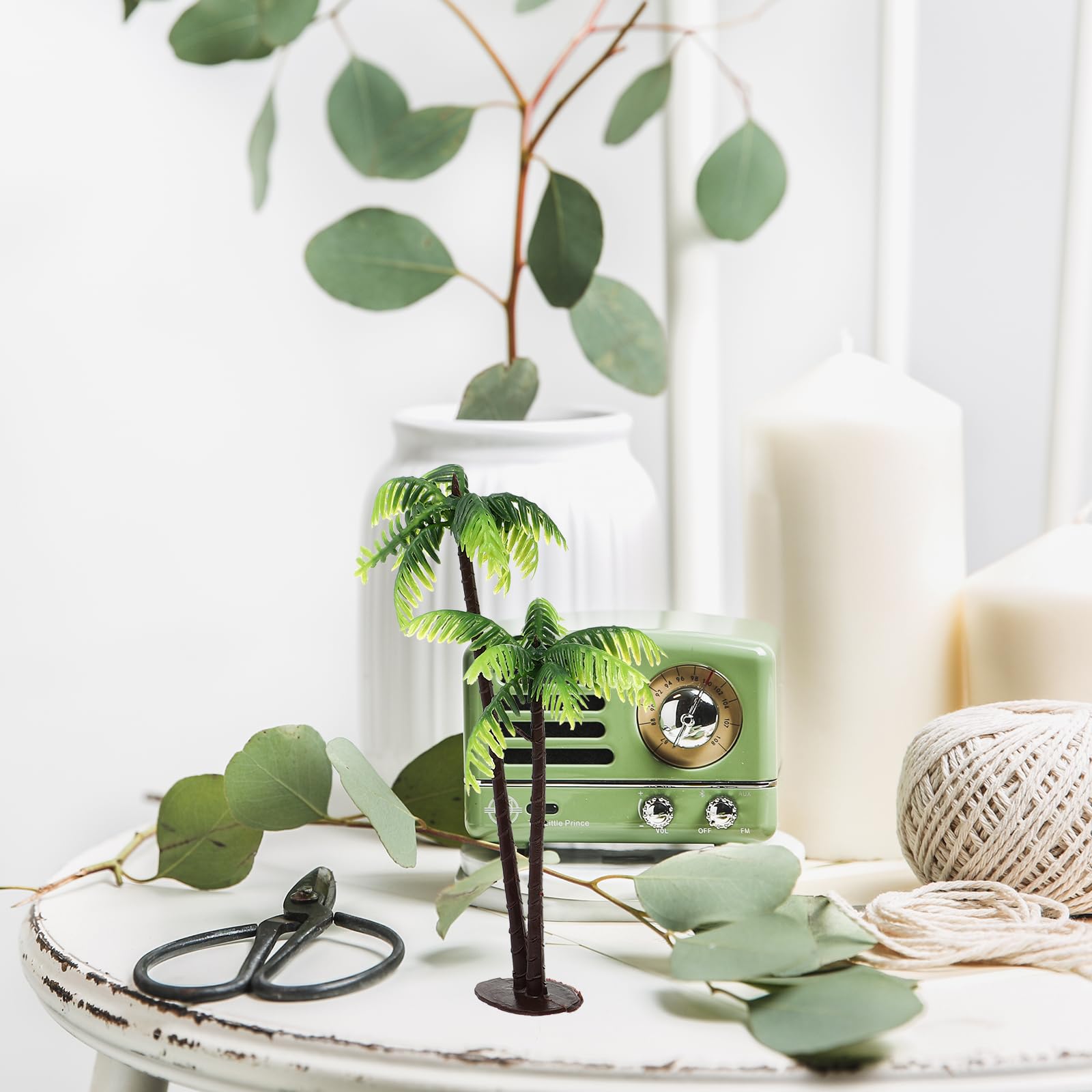 Mini Arbres Tropicaux Palmiers Artificiels pour Aquarium Décoration de Gâteau Diorama 6 Pcs
