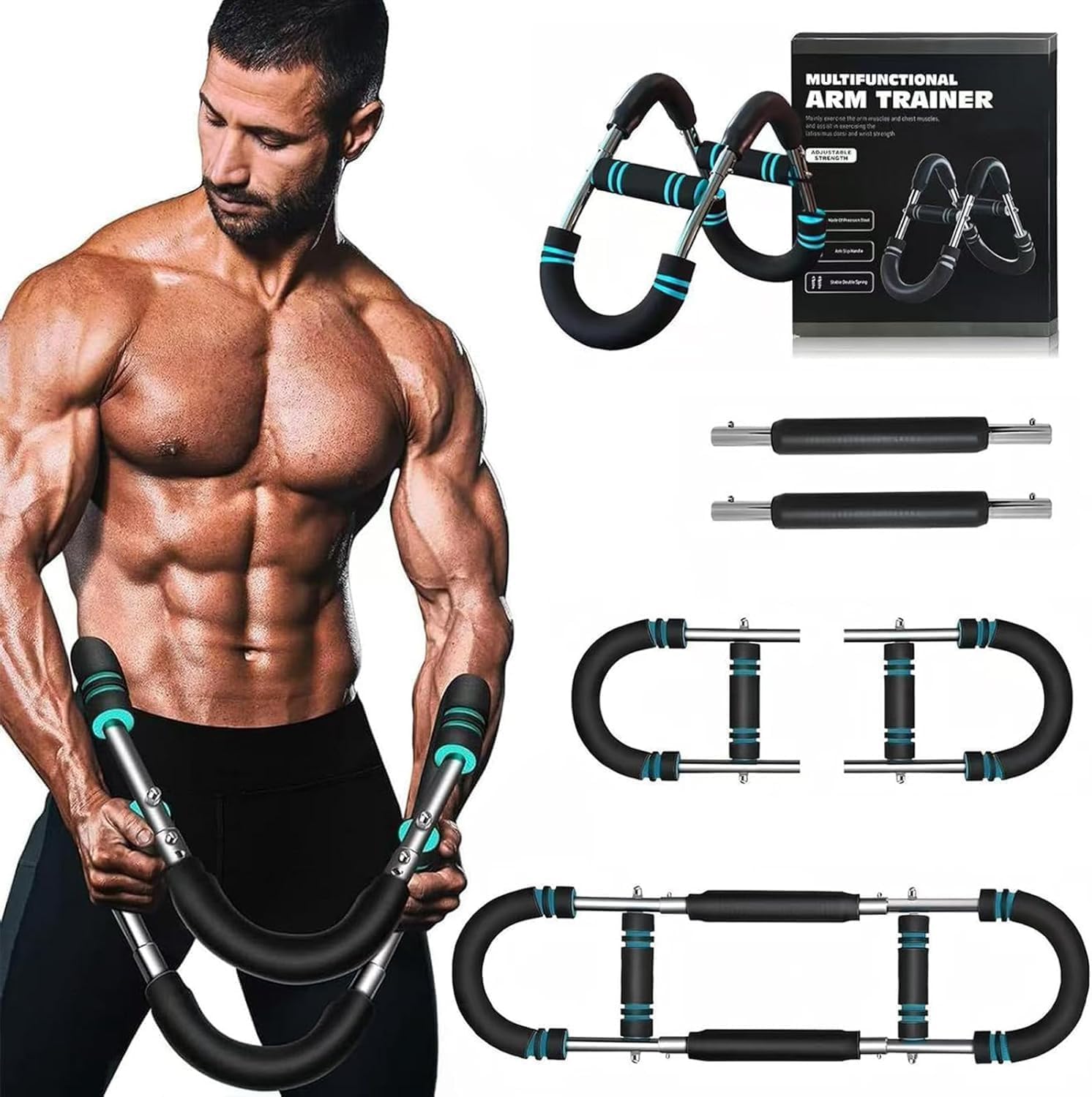 VAMISA Adjustable Arm Resistance Trainer | Multi-Exercise Twister Bar for Muscle Toning & Home Fitness – Strength Training Bar for Men & Women, Full Upper Body Workout-image-26