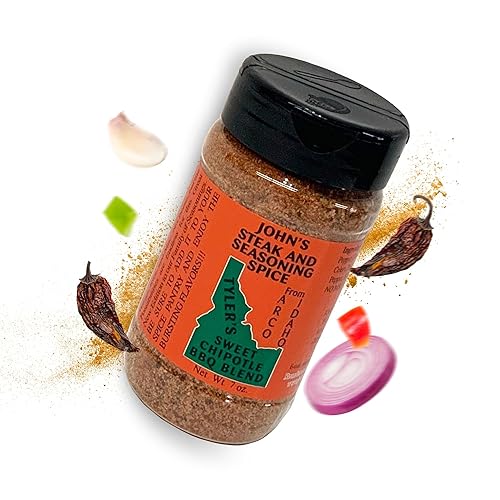John's Steak and Seasoning Spice Tyler's Sweet Chipotle BBQ Blend 7oz Naranja