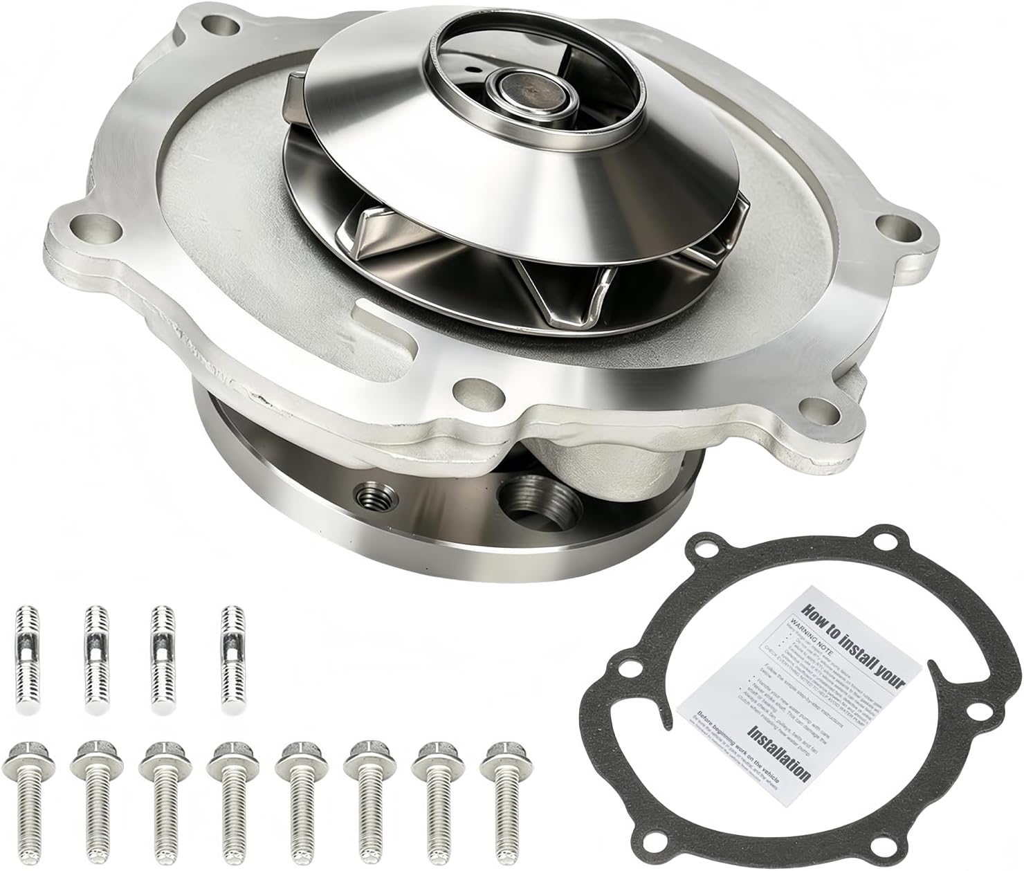 AW5103 Water Pump Kit With Gasket and Hardware,Compatible With Select Chevrolet GMC Buick Cadillac Pontiac Saab Saturn Suzuki 2.8L 3.0L 3.2L 3.6L V6,Replace 252-962 19325605