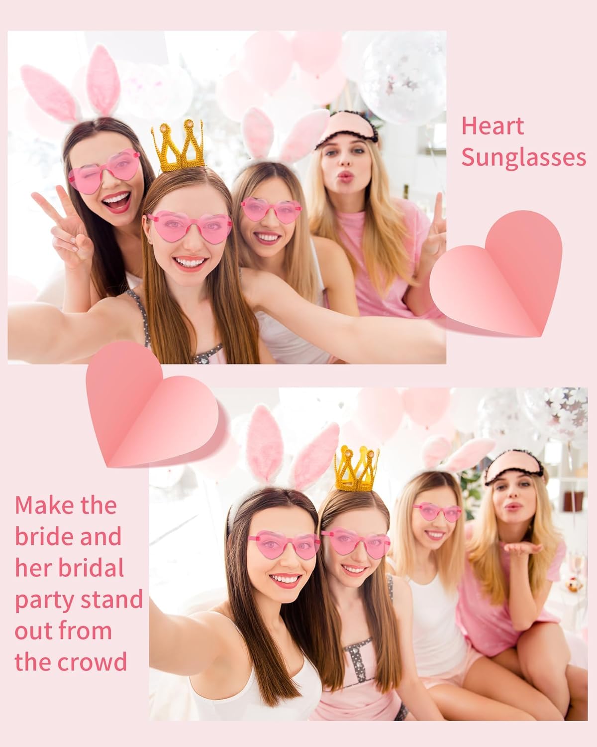 80 Pairs Heart Sunglasses for Women Bulk Transparent Pink Heart Shaped Sunglasses Bachelorette Party Glasses Fun Glasses for Party Favor to Add A Splash of Fun And Style - Image 6