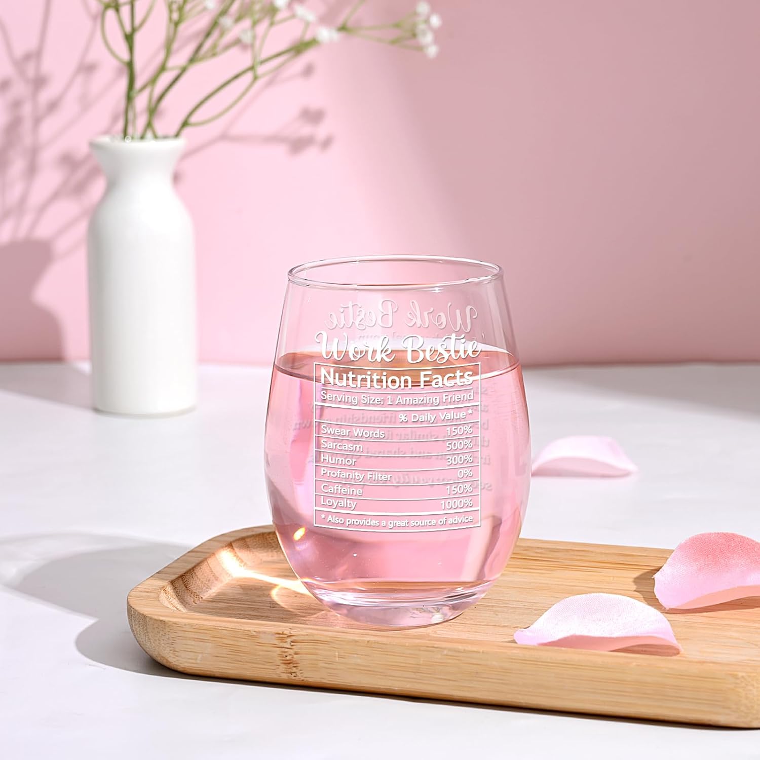 Futtumy Work Bestie Gifts for Coworker Women, Work Bestie Definition Wine Glass, Coworker Office Birthday Christmas Gifts for Women Friend Leaving Farewell Party, 17 oz/500 ml - Image 8