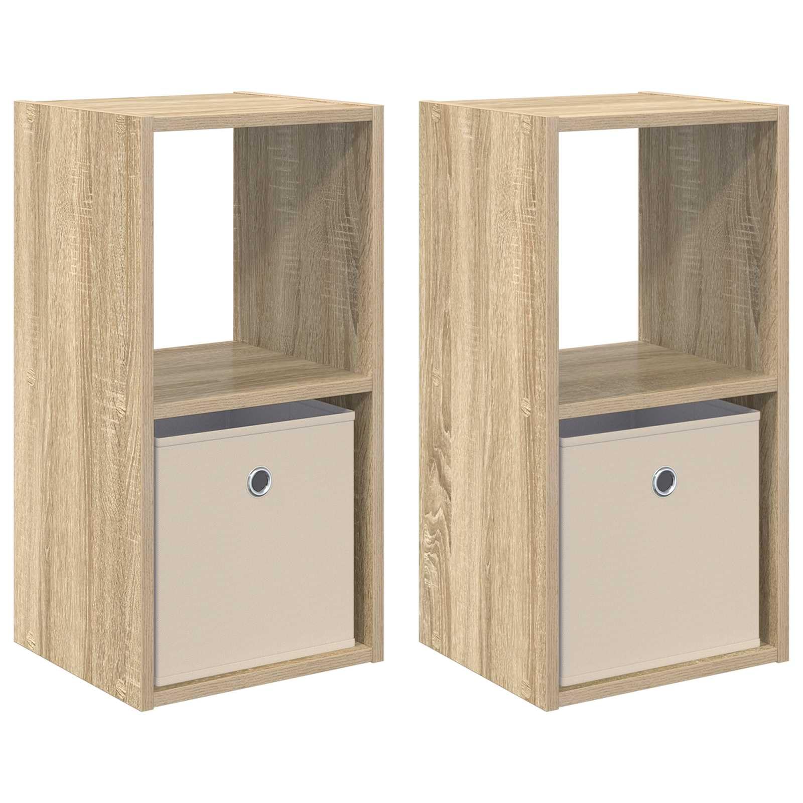 Table de chevet en chêne Sonoma (lot de 2) avec tiroir et étagère ouverte de rangement