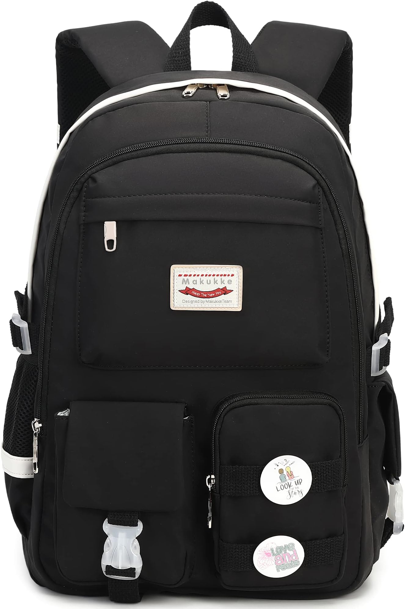 Middle School Backpacks for Teen Girls - kawaii Anime Kids Bookbags Women Casual Daypack (Black)