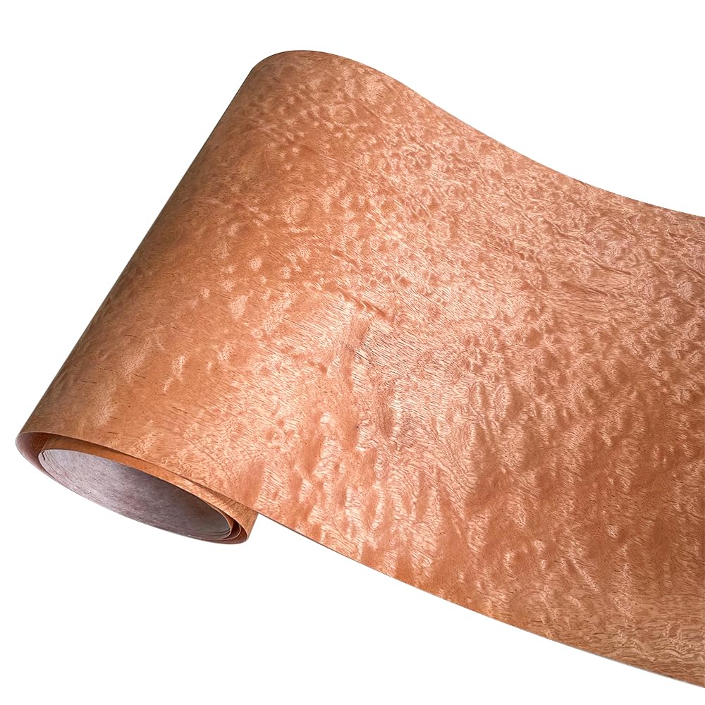 Omuki Sapele Ripple Natural Wood Veneer Sheets - Thin Flexible Veneers for Furniture, Guitar, Speaker & Auto DIY Refurbish