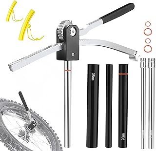 Dirt Bike Tire Changing Tool Kit-Complete Package for Motocross, Enduro, Dirt Bikes 16"-21" Wheels, Includes 15/17/20/25mm Axles, Black