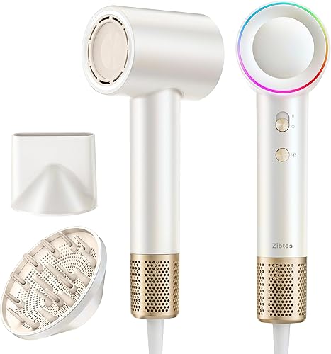 Secador de pelo de alta velocidad, motor sin escobillas de 160,000 RPM para secado ultrarrápido, negativo iónico de 1,640.4 ft para reducir el