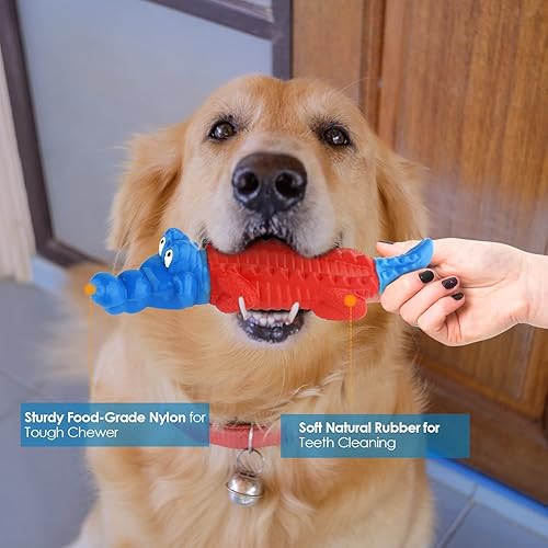 Miniatura 2 de petizer Juguetes para perros para masticadores agresivos, juguete masticable de dentición para perros, juguete masticable de nailon de goma