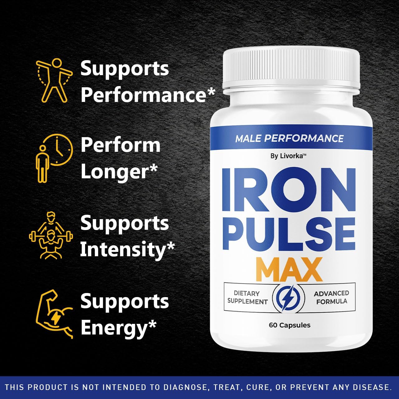 (5 Pack) Iron Pulse Max - Official IronPulse Max Capsules, IronPulseMax Premium Pills All Natural Advanced Formula - Maximum Strength, Support for Overall Health & Wellness, 300 Capsules for 5 Months - Image 2