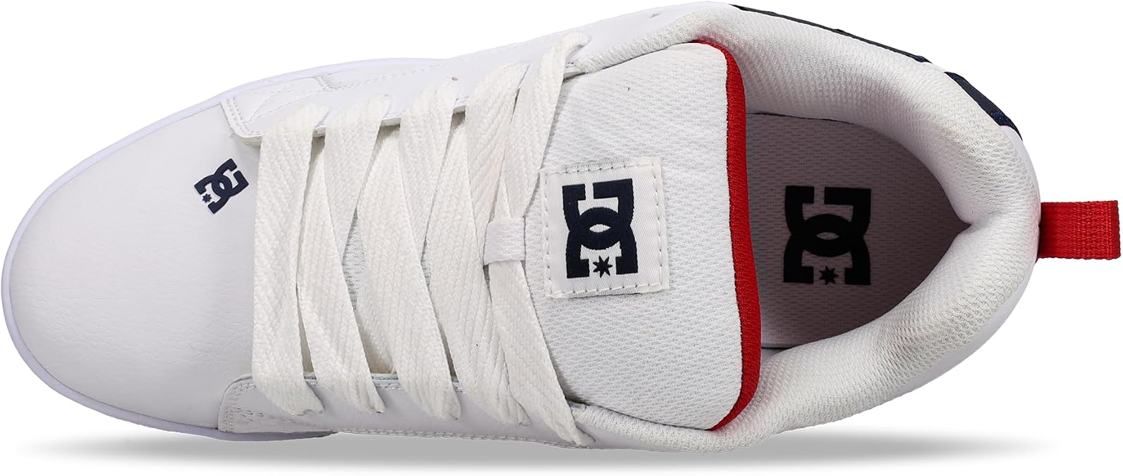 حذاء رياضي رجالي من DC Shoes Court Graffik، أبيض وأحمر داكن، مقاس 10.5 للرجال
