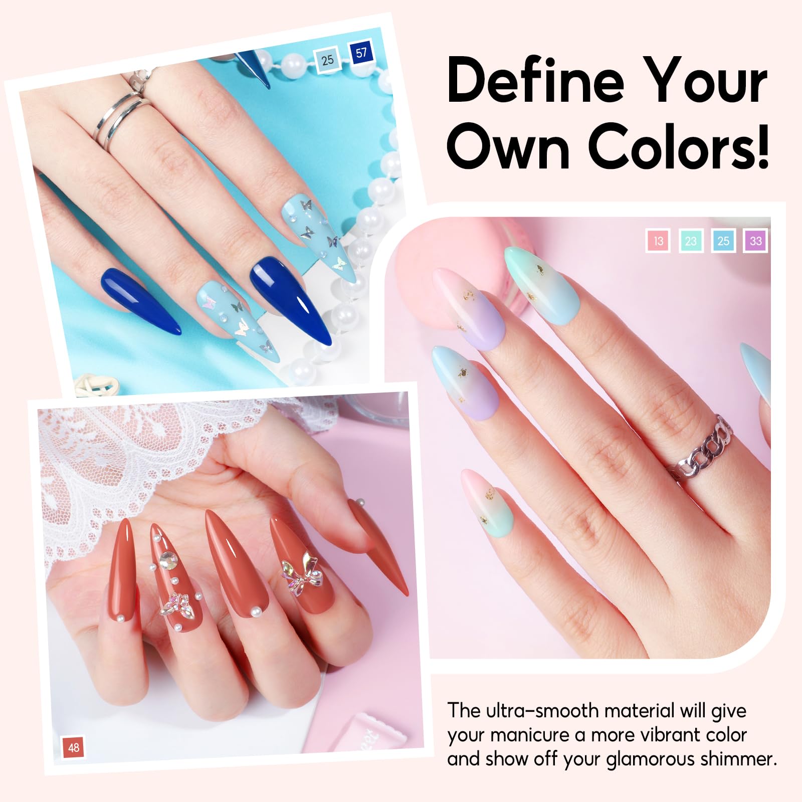 PEACECOLOR 38Pcs Kit Vernis Semi Permanent avec Lampe UV/LED,20 Couleus Kit Ongle Gel Rouge Bleu avec Base Top Coat Brillant Mat et Glitter pour Débutant Décorations et Accessoires pour Les Ongles