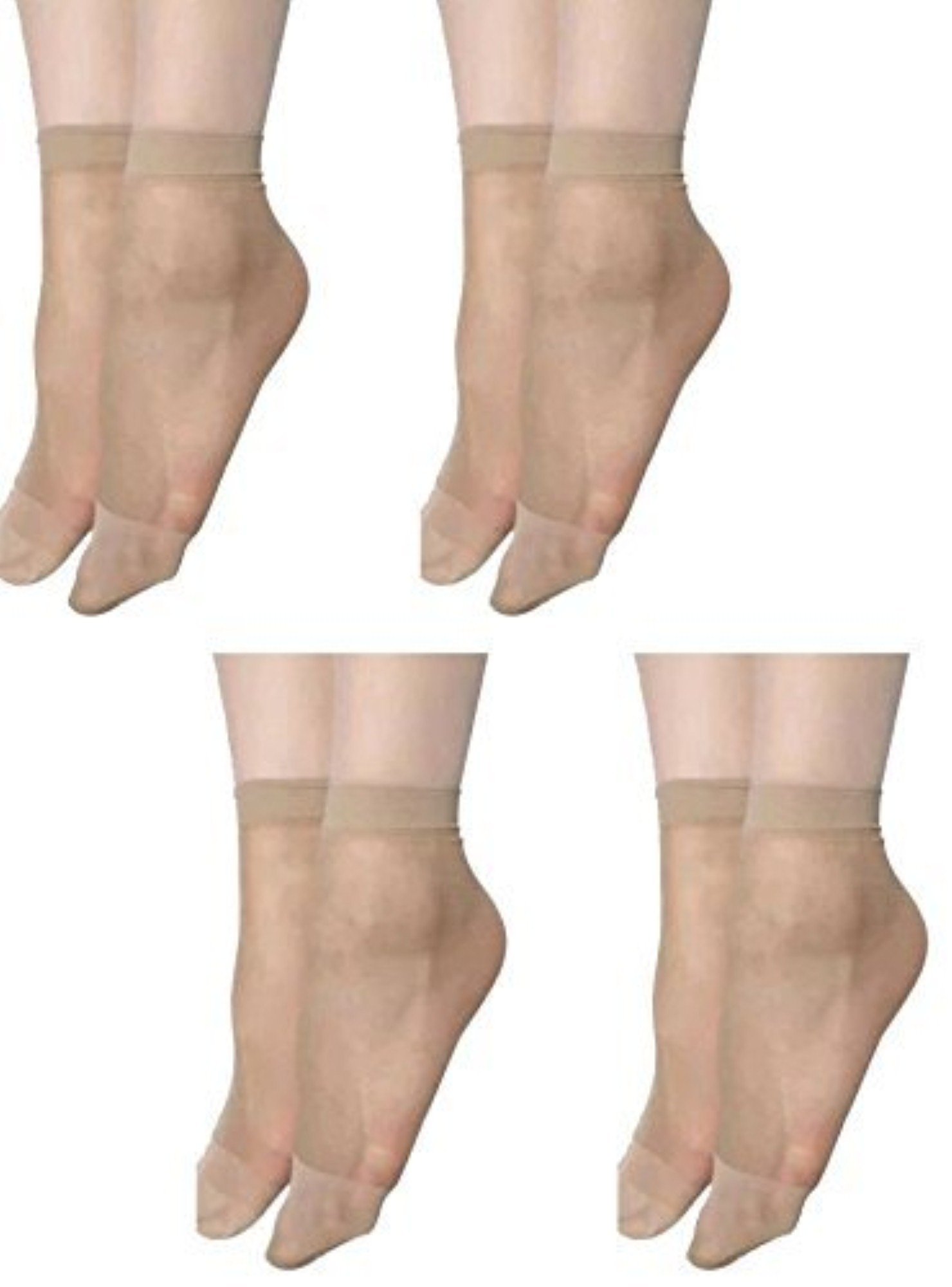 Pack of 4 Skin Ultra-Thin Transparent Nylon Summer Skin Socks for women/Girl's (Ankle Length)-image-35