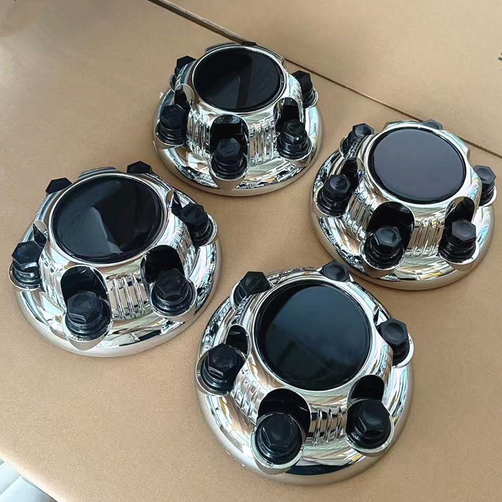 CMAOS 4pcs Set fit for 2000-13 Chevy 1500 Truck Van 16" 17" 6 Lug Chrome Wheel Center Caps (Silver) (Black)