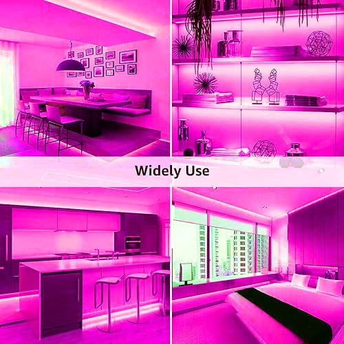 Miniatura 5 de Tira de luz LED rosa, 32.8 pies32.8 ft SMD2835 120LEDsm DC24V (0.315 in de ancho) tira de luz LED flexible rosa (sin enchufe de alimentación de 24