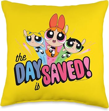The Powerpuff Girls The Day Is Saved Throw Pillow