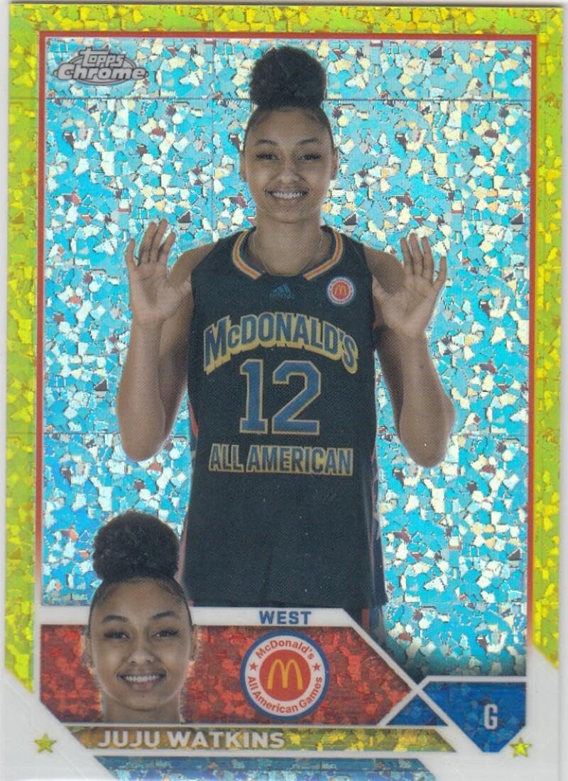 Basketball Trading Card 2023 Topps Chrome McDonald's All-American Refractor Yellow Mini-Diamond #93 Juju Watkins EX/NM 45/75