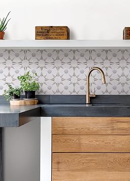 WallPops! Neutral Vega Peel & Stick Embossed Tile Backsplash