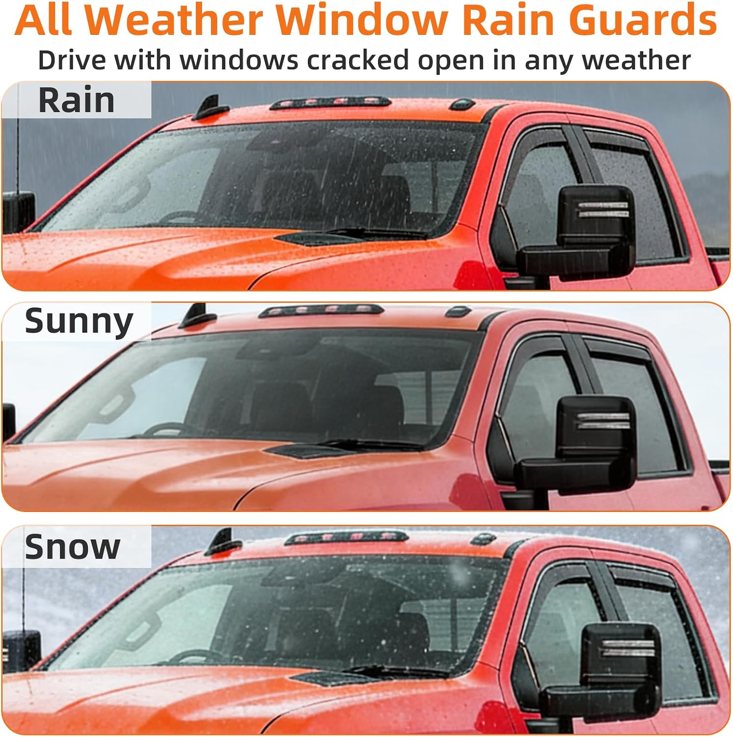 in-Channel Window Rain Guards Fit for Chevy Silverado 1500 2019-2025 Crew Cab,Extra Durable Window Deflectors,Vent Visors,Truck Accessories,4pcs