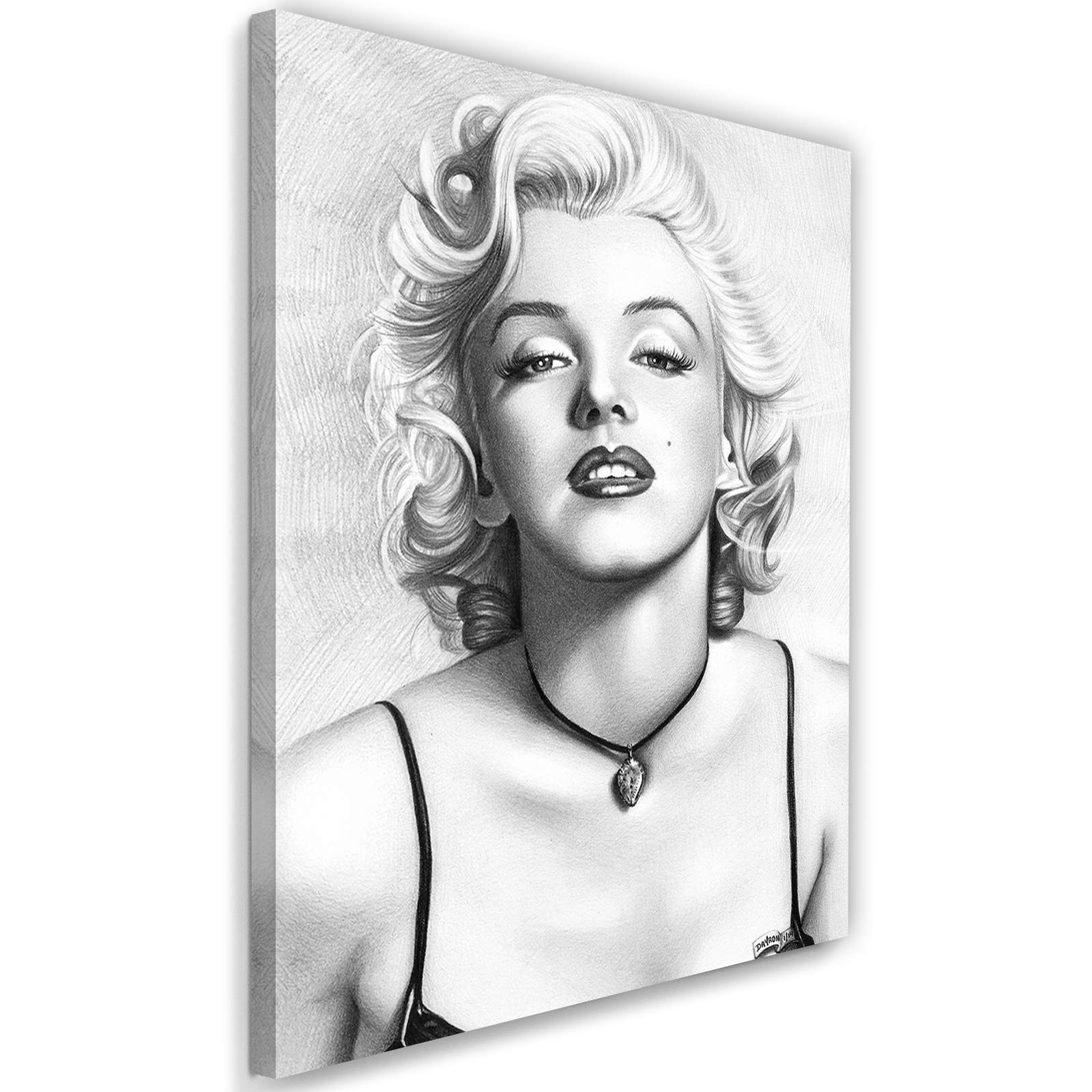 Feeby Leinwandbild XXL Filmstar Wandbild Kunst Schauspielerin Porträt Grau 75x115 cm