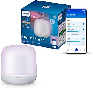 Philips Smart Lighting Hero Table Lamp, Full Color, Warm White to Cold White Light, Dimmable, Touch Controls, Connected by WiZ, Music Sync, Alexa, Google Home, Apple Home