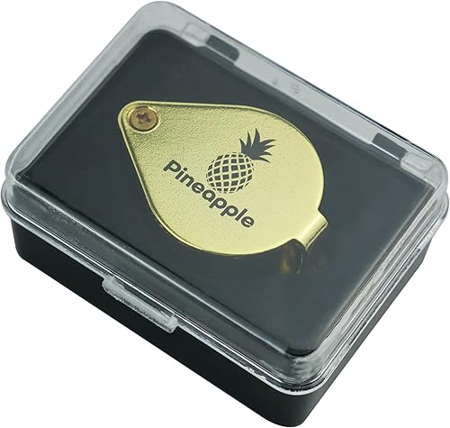 Miniatura 6 de Pineapple 30X Jewelers - Lupa plegable de bolsillo para joyeros, gemas, diamantes, plantas, monedas (dorado)