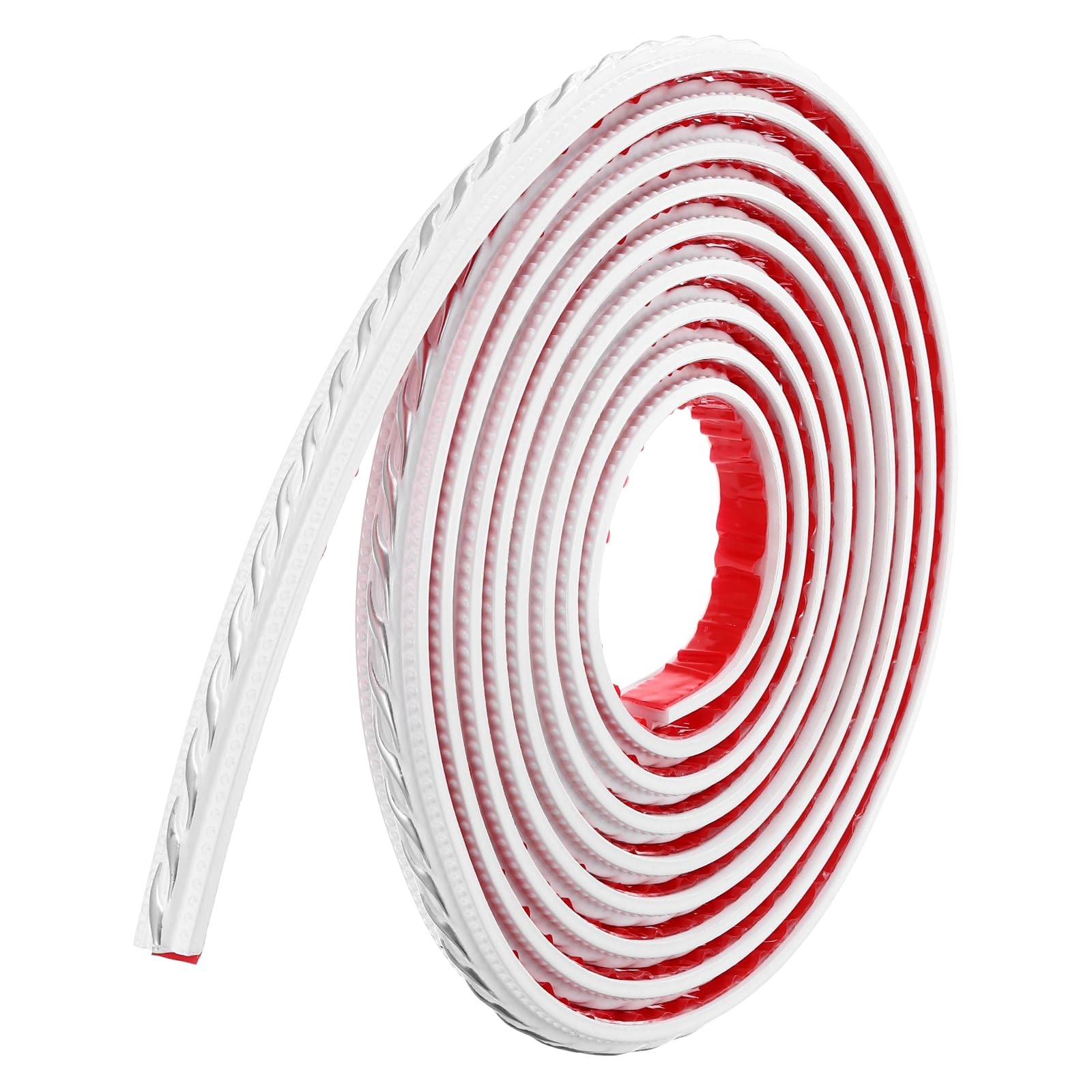 Moulure autocollante pour mur uxcell 2,3 x 4,9 m blanc et argenté pour finition de plinthes