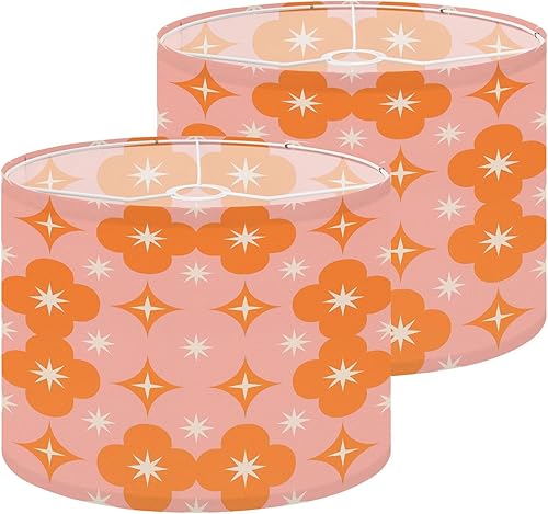 Miniatura 12 de Pink Lamp Shades 70s Retro Funky Orange Brown Beige 60s 70s Mid Century Modern Lampshades set of 2 Light Shade for Table Lamps Pendant Light Floor