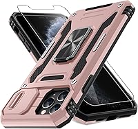 Vista 11 de DEERLAMN Funda para iPhone Air de 6.5 pulgadas con cubierta deslizante para cámara + protector de pantalla (2 paquetes), soporte de anillo giratorio