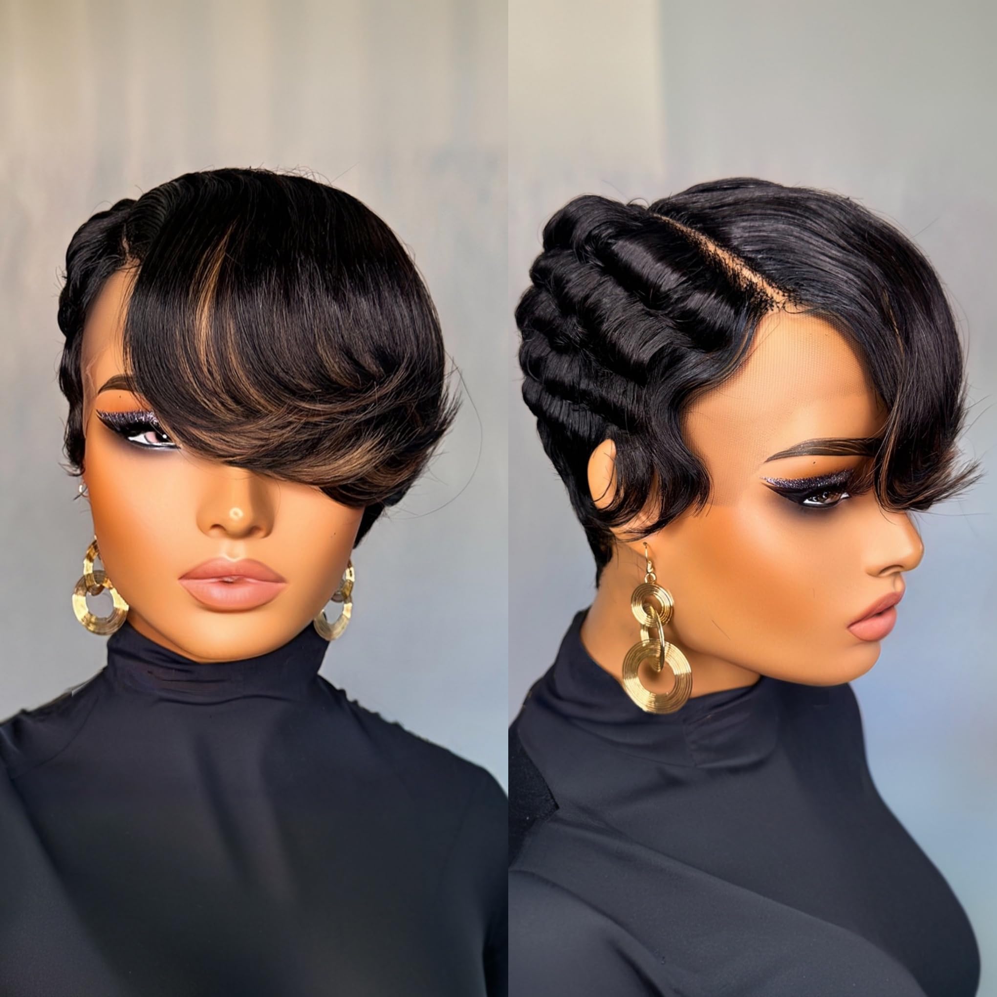 Pixie Cut Wig Glueless Short Natural Look Comfortable Fit Layered Synthetic Short Pixie Cut Human Hair Wigs for Black Women Glueless  main image 2