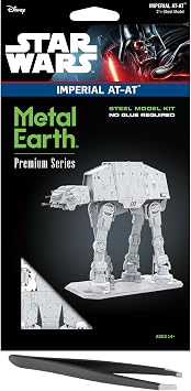 Fascinations Metal Earth Premium Series Star Wars Imperial at-at 3D Metal Model Kit Bundle with Tweezers