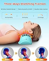 Vista 5 de Ensanchador de Cuello con Calefacción para Alivio del Dolor, Dispositivo de Tracción Cervical de Cuello y Hombro Inalámbrico con 3 Niveles