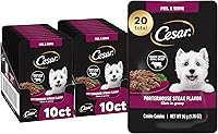 Vista 15 de Cesar Filets en Salsa Comida Húmeda para Perros Sabor Pollo Asado, Sabor Filete Mignon y Pollo a la Parrilla Variedades, Comida Húmeda para Perros