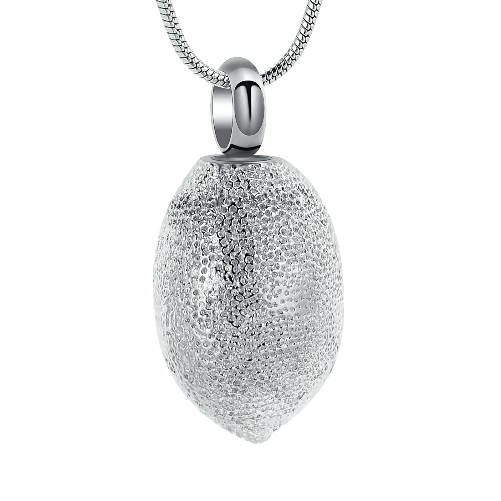 Pendentif en forme de citron pour cendres, collier funéraire argent