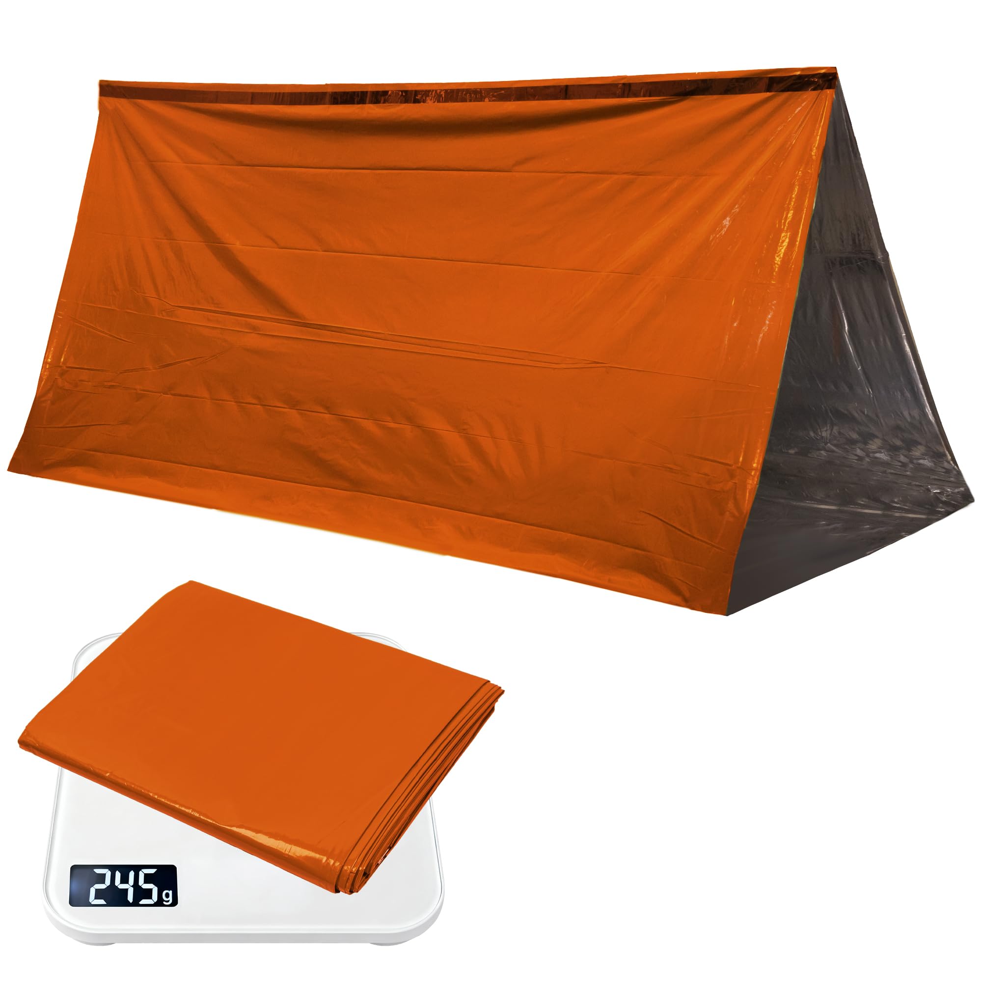 Deecam Tienda de Emergencia, Refugio Térmico de Rescate con Manta Térmica, Tienda Plegable de Supervivencia para Aventuras de Camping y Senderismo al Aire Libre